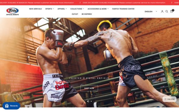 Fairtex — Shopify website by BangkokSync