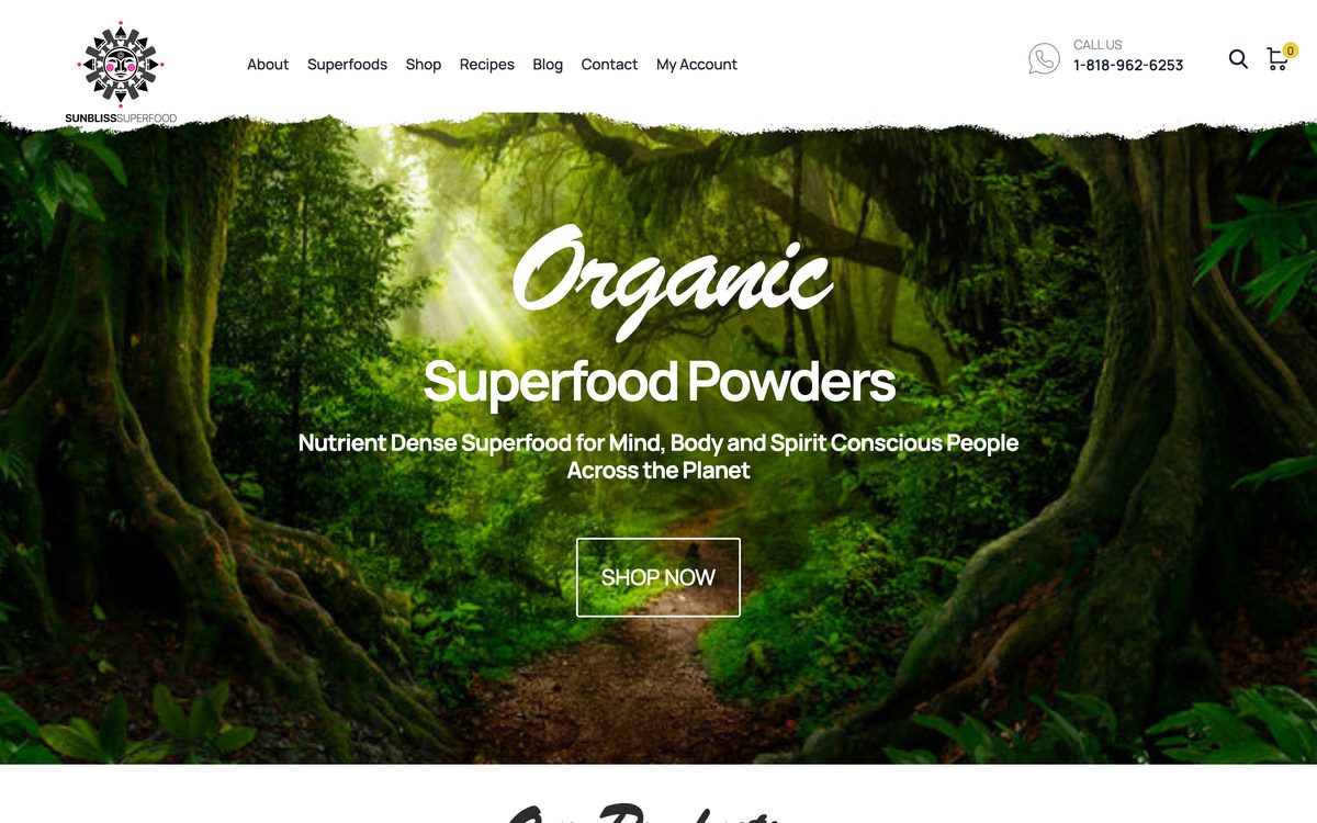 Sunbliss Superfood — WooCommerce website by BangkokSync